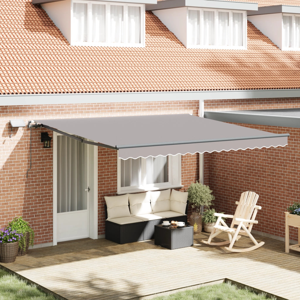 Tenda retrattile manuale  con LED Grigio chiaro 400x350 cm