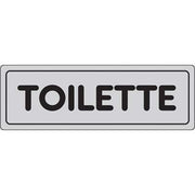 TARGA SEGNALETICA ADESIVA TOILETTE - VINILE CM 15X5- 10 pezzi