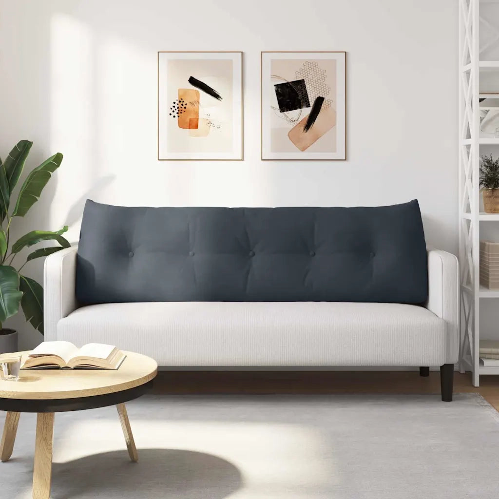 Cuscino per Schiena Grigio scuro 160 x 24 x 50 cm Velluto 42014546