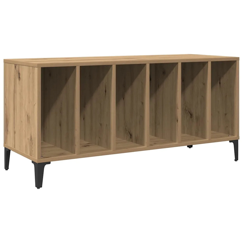 Mobile Porta Dischi Rovere Artigianale 100x38x48 cm Multistrato 857170