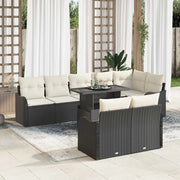 Set di relax con cuscino 9 pcs Nero Poly Rattan 3348483