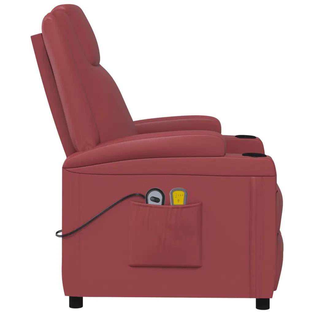 Poltrona Elettrica Massaggiante Rosso Vino in Similpelle cod mxl 32433