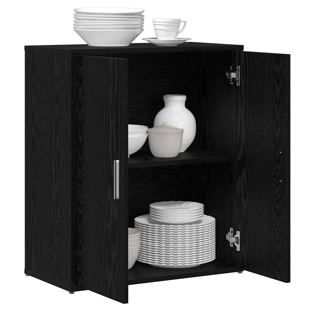 Credenza 2 pcs Rovere Nero 60 x 31 x 70 cm Legno multistrato 3365552
