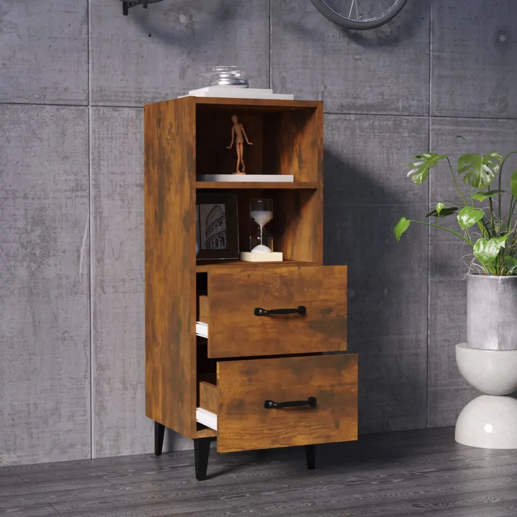 Credenza-Buffet-Armadio da cucina Rovere Fumo 34,5x34x90 cm in Legno Multistrato 206238