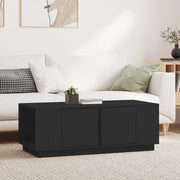 Tavolino da Salotto Nero 110x50x40 cm Legno Massello di Pino cod mxl 26698