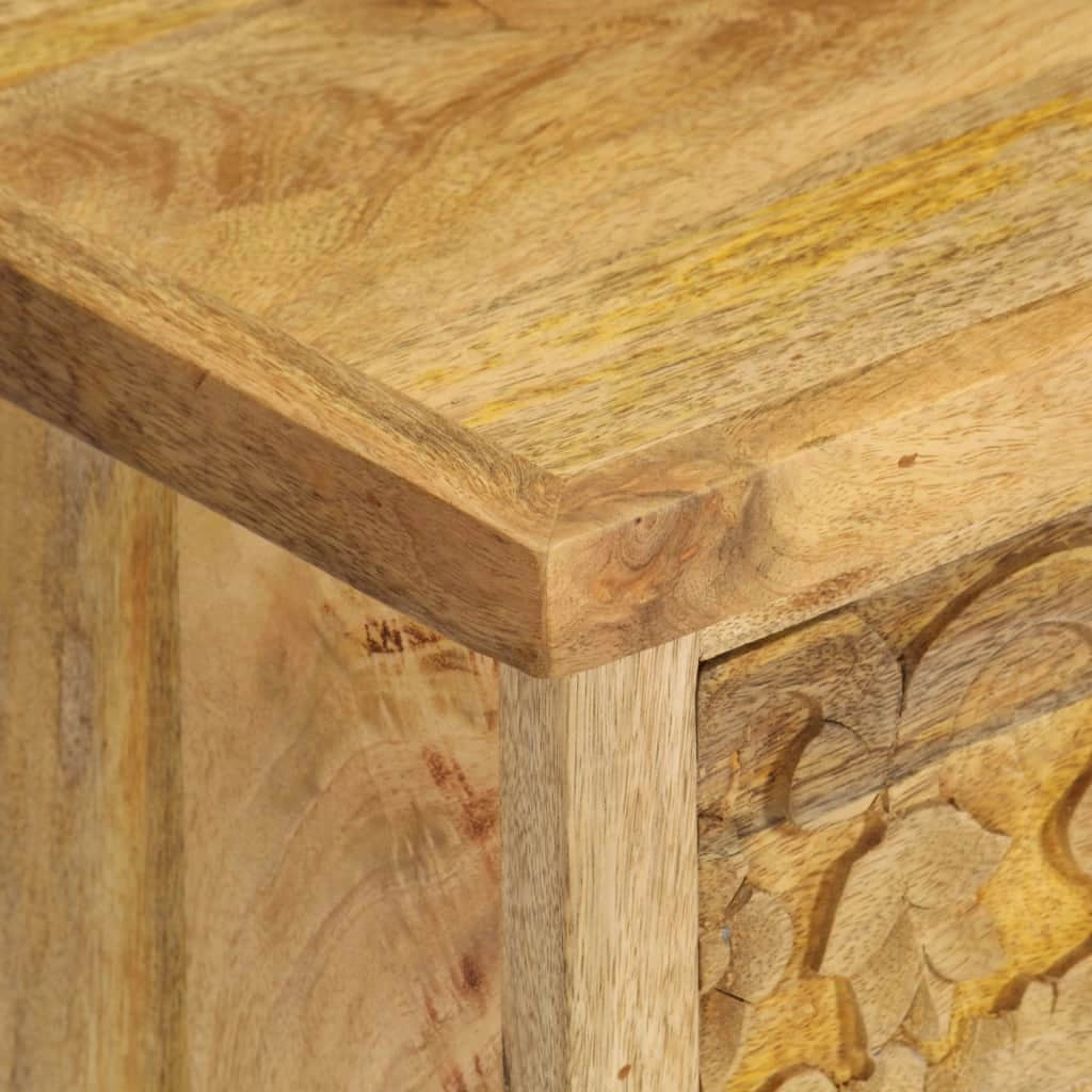 Comodino cassettiera armadio mobili camera da letto in legno massello di mango 40 x 30 x 50 cm 1402082