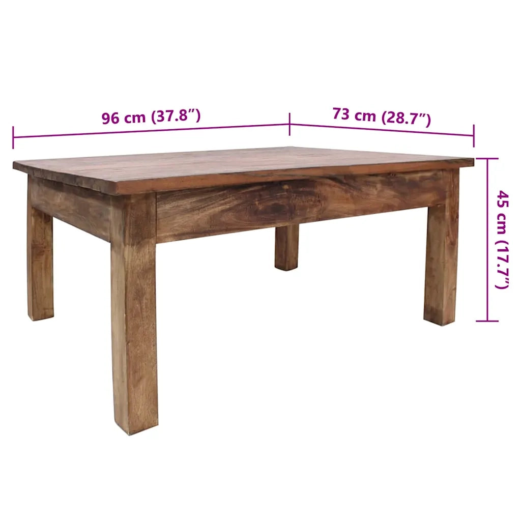 Tavolino da Salotto in Legno Massello di Mogano 96x73x45 cm 244493
