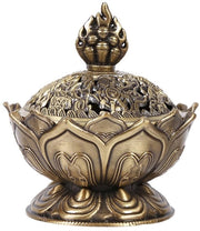 Bruciatore di Incenso in Metallo con Rame e Ottone - Dimensioni 6,9 x 7 cm - Peso 132g - Porta Incenso