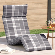 vidaXL Lettino Pieghevole Quadri Grigi 175x54x8,5 cm in Tessuto Oxford