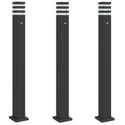 Lampade da terra per esterni con sensore 3 pezzi 110 cm alluminio nero 02_0042564