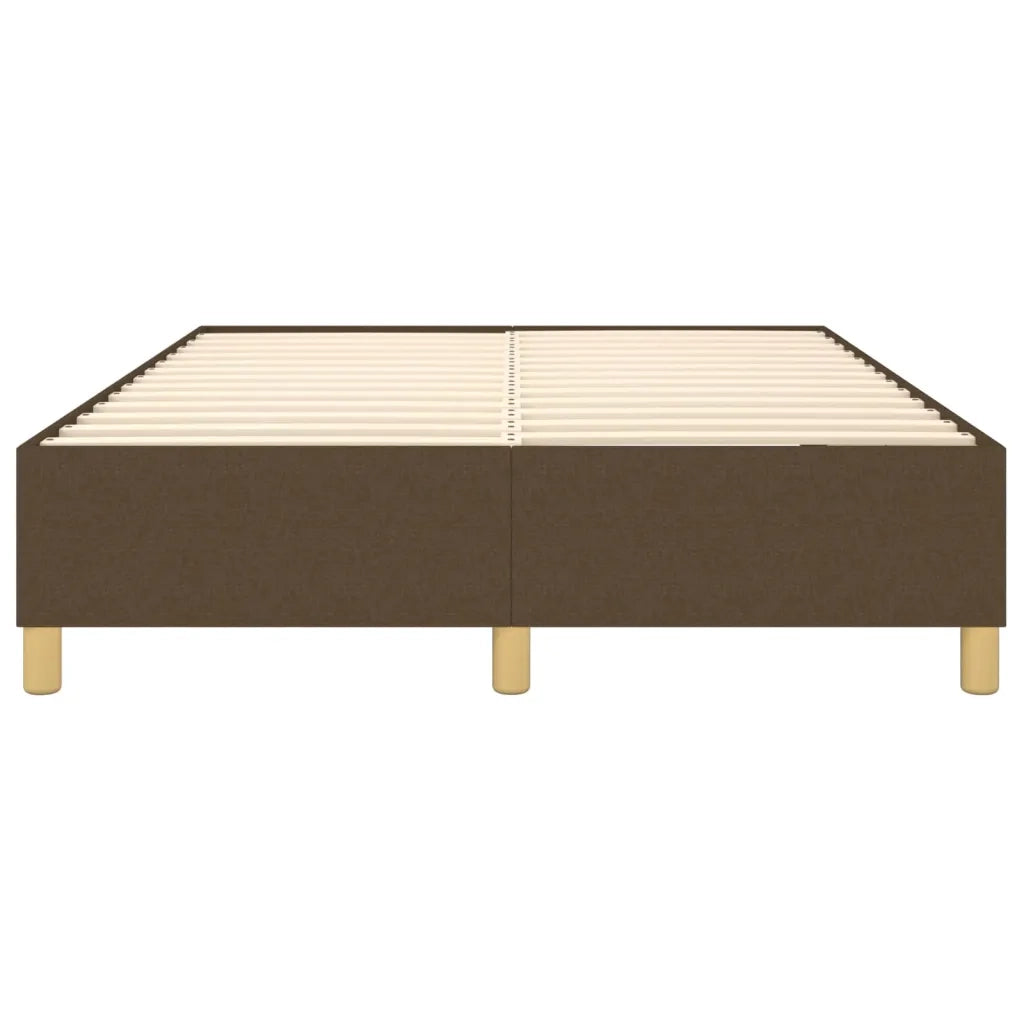 Struttura Letto a Rete a Molle-Giroletto Marrone Scuro 140x190 cm Tessuto 901238