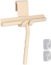 Douchewisser per vetro per porte - Incluso 1 gancio in silicone + 2 ganci adesivi - Per finestre, specchi, piastrelle, cucina e auto - Beige