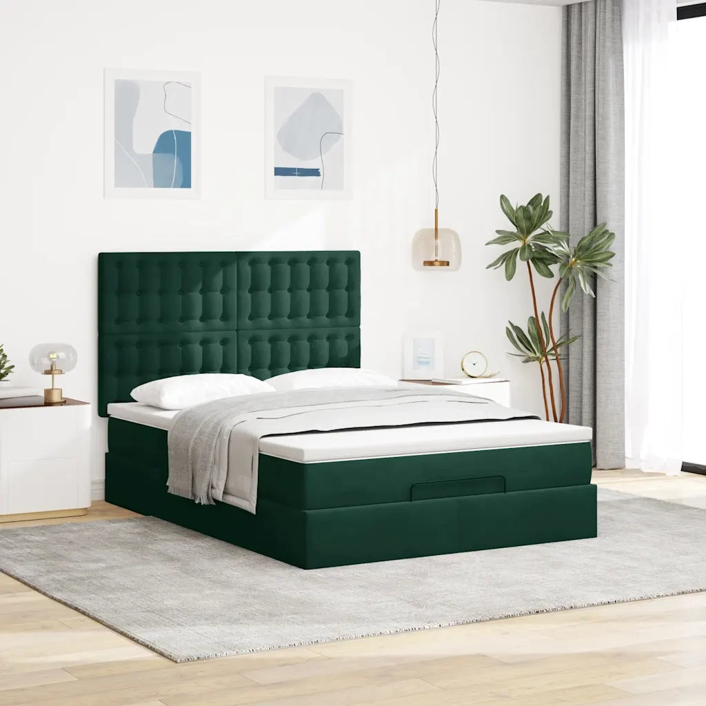 Struttura Letto Pouf con Materassi 160x200 cm Velluto 3313628