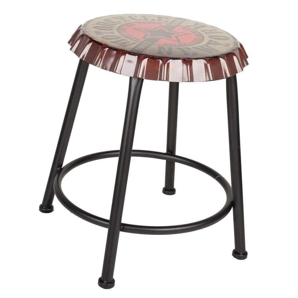 Sgabello rotondo in metallo nero d35x46h cm