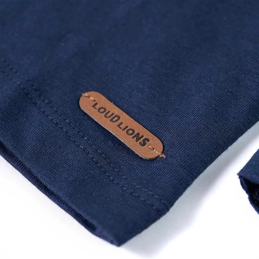 Maglietta da Bambino Maniche Lunghe Blu Marino MÃ©lange 140