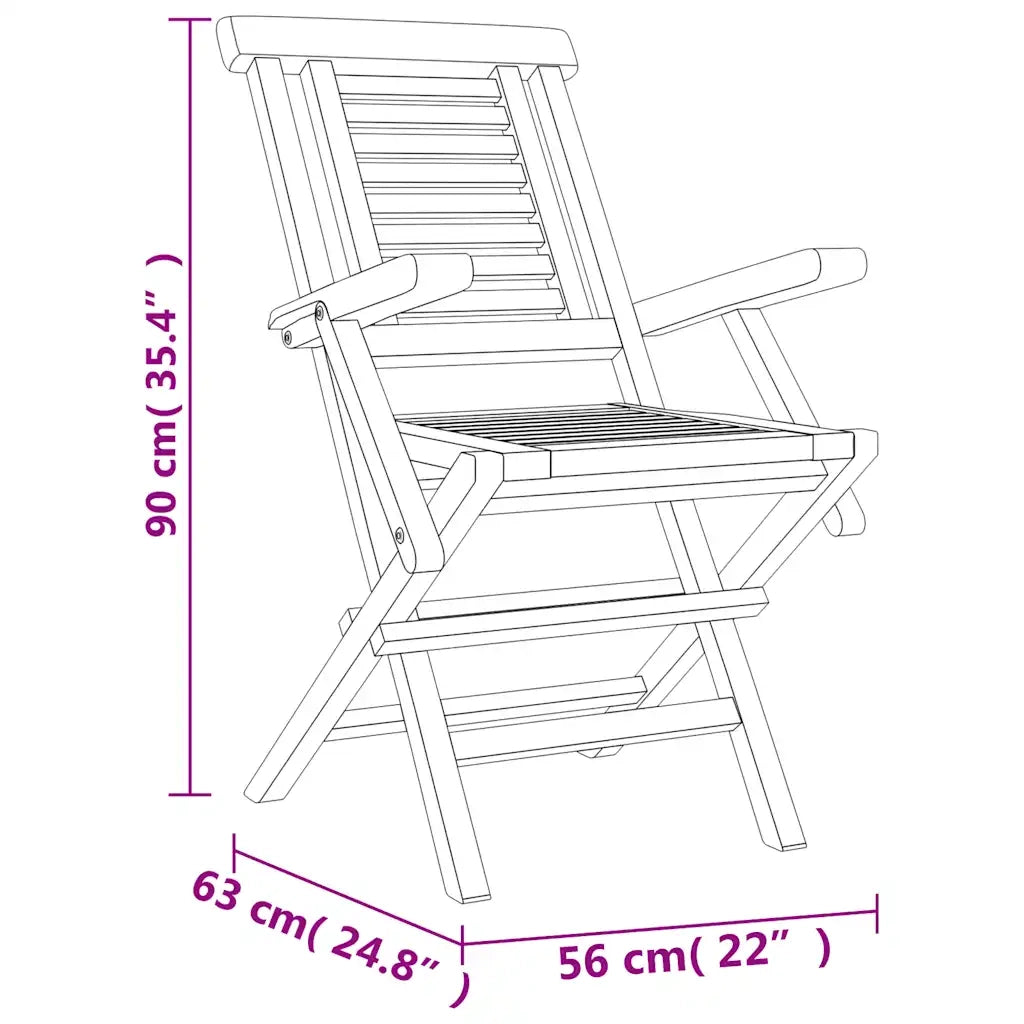 Set da Pranzo per Giardino 5 pz in Legno Massello di Teak 3155017