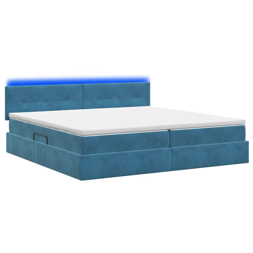 Letto con contenitore LED e materasso Blu Scuro 200 x 200 cm 3459274