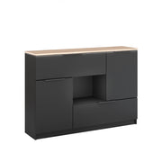 Vicco Cassettiera per camera da letto Antracite 120 x 83.6 cm 2x porta, 2x cassetto e 1x scomparto aperto