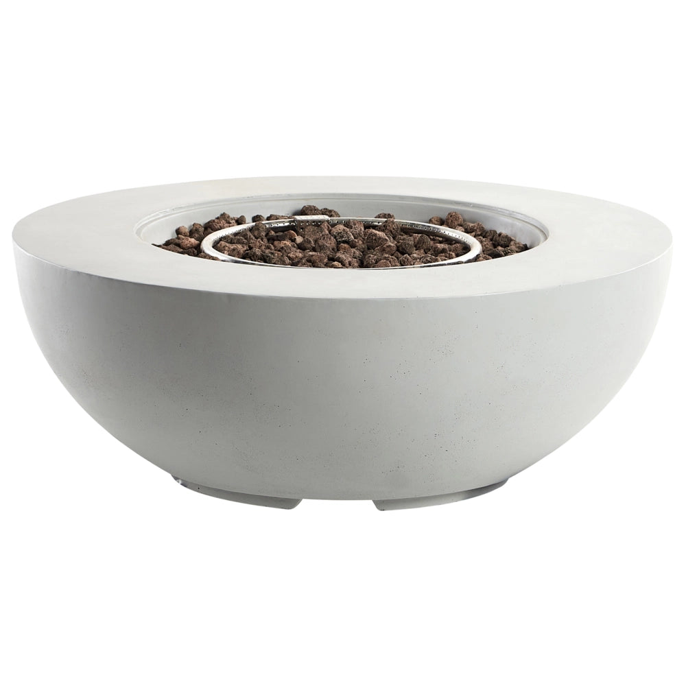 Focolare grigio chiaro 108 x 40 cm GRC Riscaldatore per patio rotondo Accessorio per giardino e patio