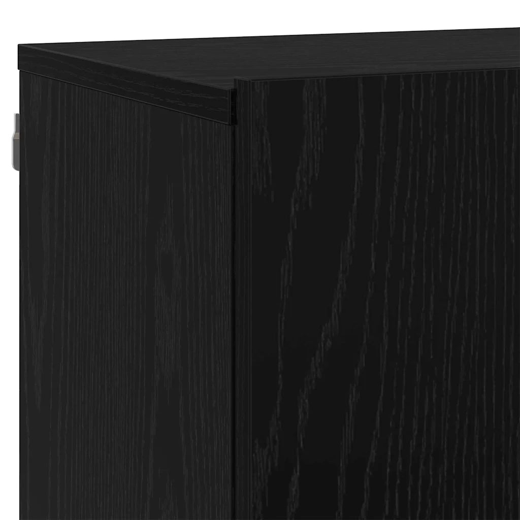 Unità TV Montaggio a parete 6 pcs Rovere nero Legno multistrato 3403570