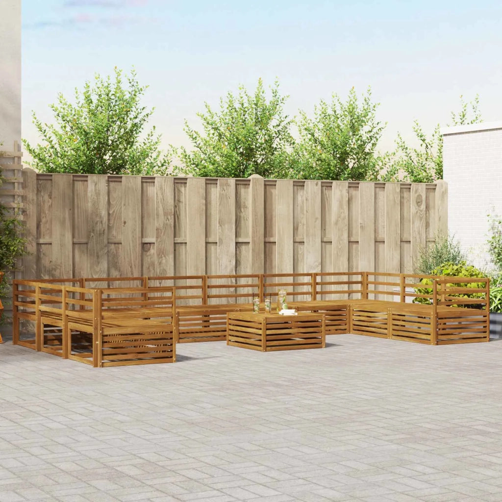 Set divani 11 pcs Naturale Legno di Acacia Massello