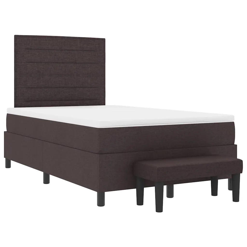 Letto a molle con testiera Marrone Scuro 120 x 190 cm Tessuto 3343977