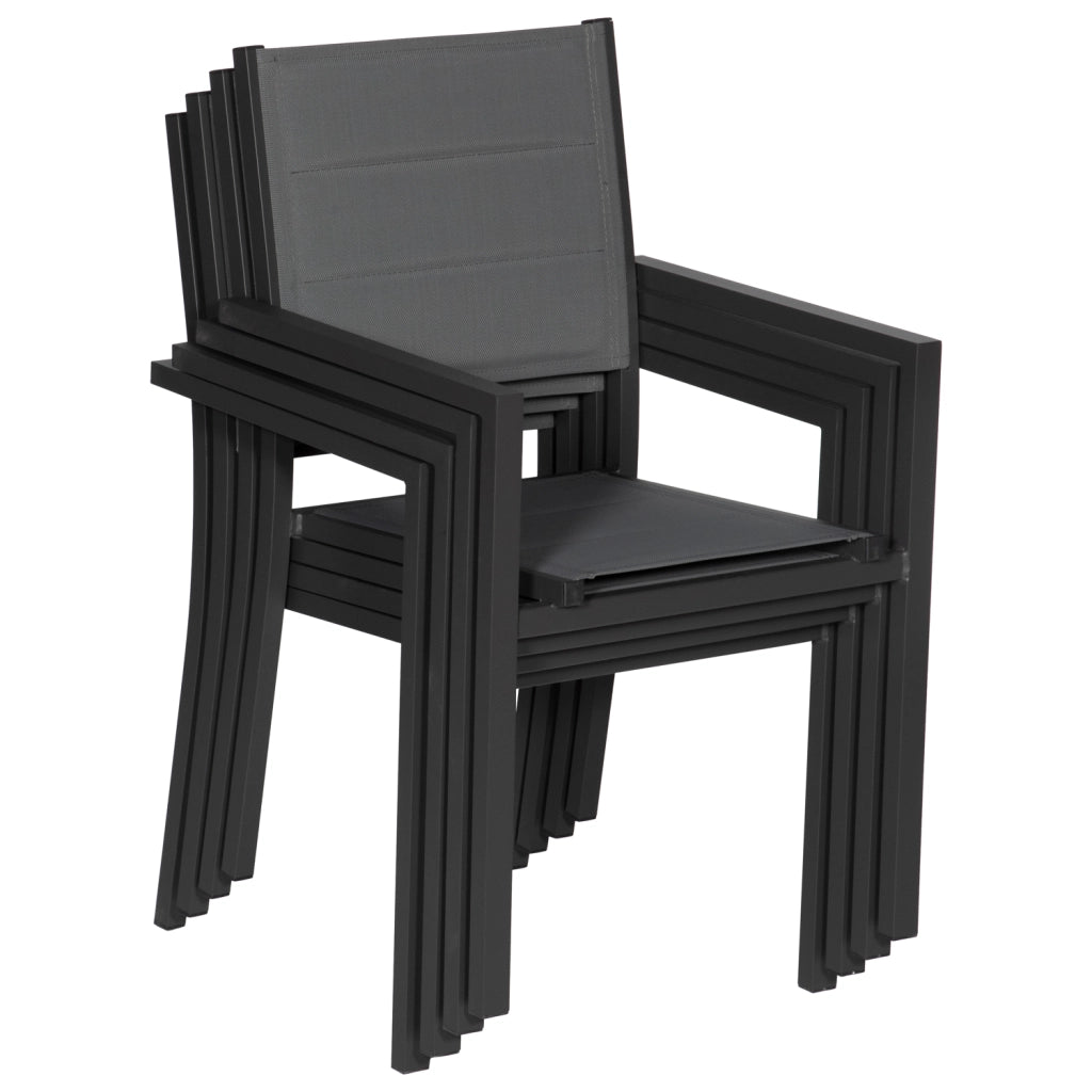 Set di mobili da giardino estensibili in textilene grigio VENEZIA 10 posti - alluminio antracite