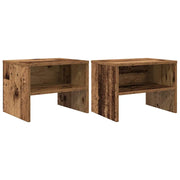Set di 2 Comodini | Armadio da Notte | Mobiletto da notte Legno vecchio 40 x 40 x 30 cm