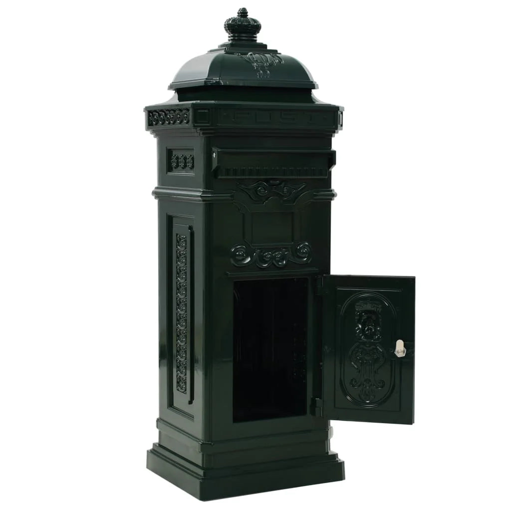 Cassetta postale vintage in alluminio antiruggine verde 02_0041555