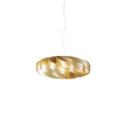 Sospensione Moderna Flat Polilux ® New Gold E Metallo Cromo 1 Luce E27 D60Cm