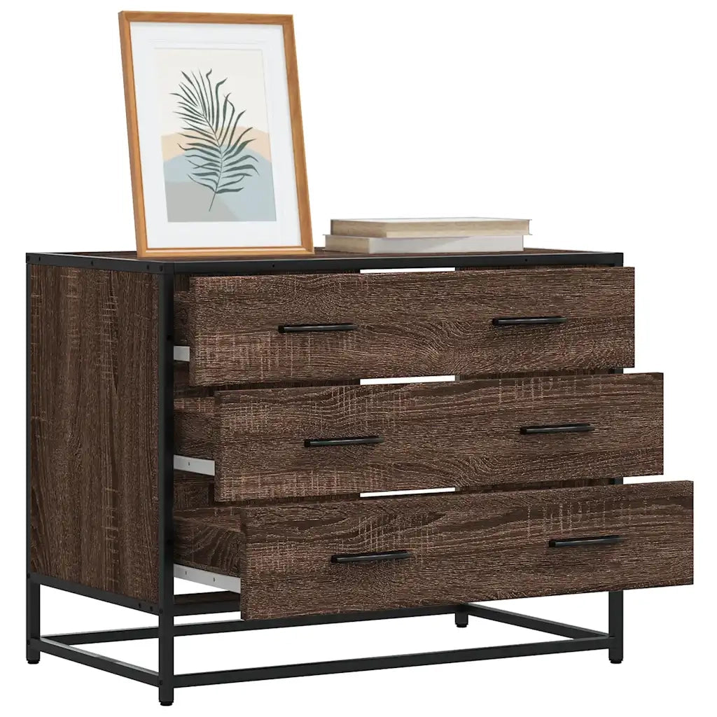 Cassettiera Rovere Marrone 70x41x56 cm in Legno Multistrato CFW9243498