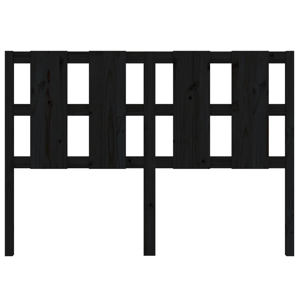 Testiera per Letto Nera 145,5x4x100cm in Legno Massello di Pino