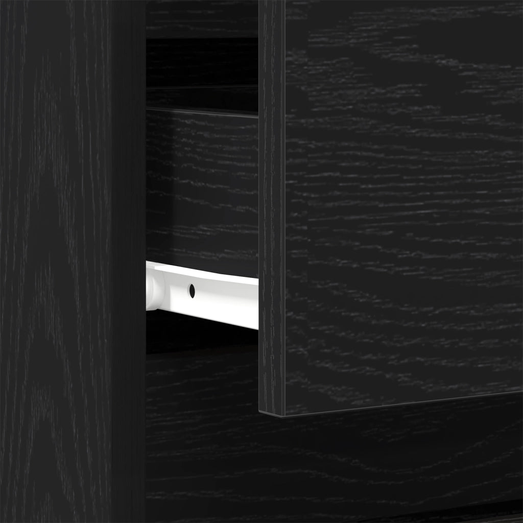 Comodino  Nero Rovere 40x35x50 cm Legno ingegnerizzato