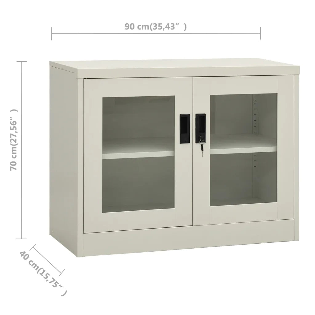 Armadio per Ufficio Grigio Chiaro 90x40x70 cm in Acciaio 335927