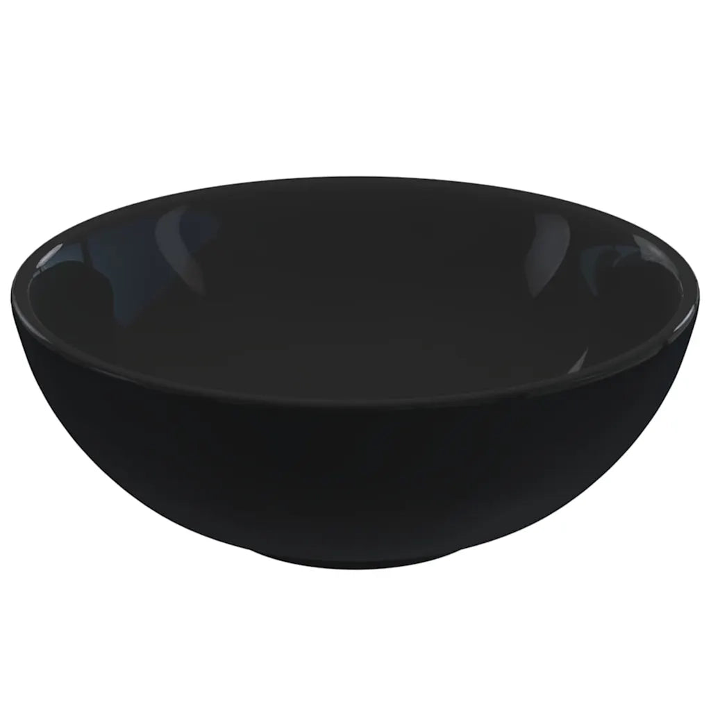 Lavandino Ø28x10 cm in Ceramica Nero Lucido 42000315