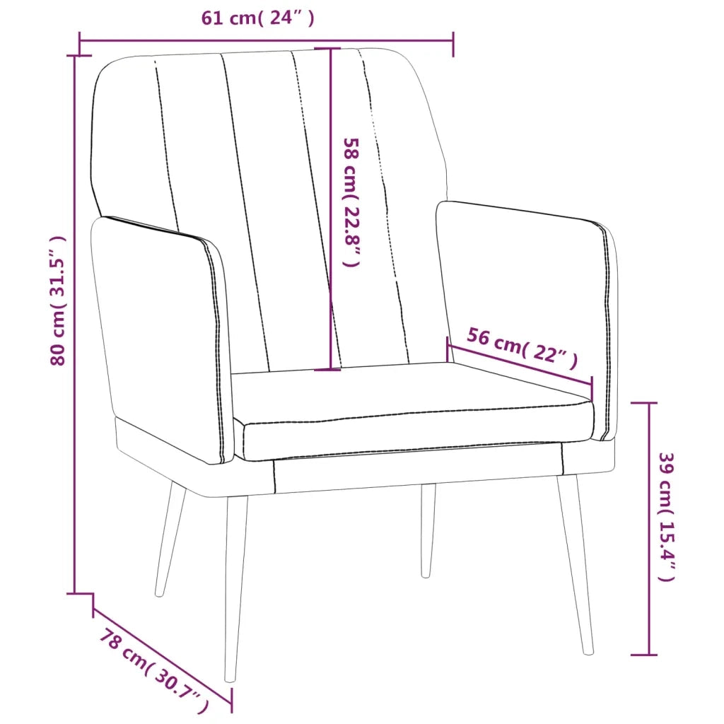 Poltrona-Divano Sedia Grigio 61x78x80 cm Similpelle
