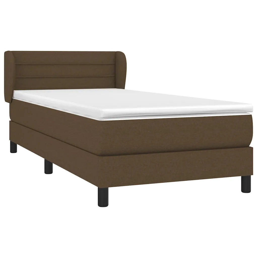 Giroletto a Molle con Materasso Marrone Scuro 90x200 cm Tessuto 3126296