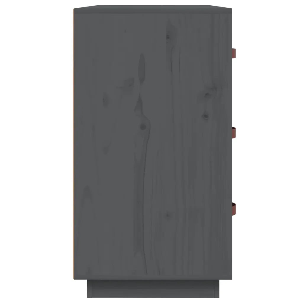 Credenza Grigia 80x40x75 cm in Legno Massello di Pino 820109