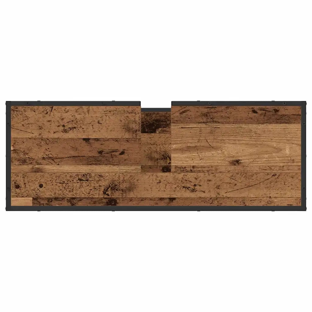 Set di mobili per il bagno con lo scaffale 3 pcs Legno vecchio