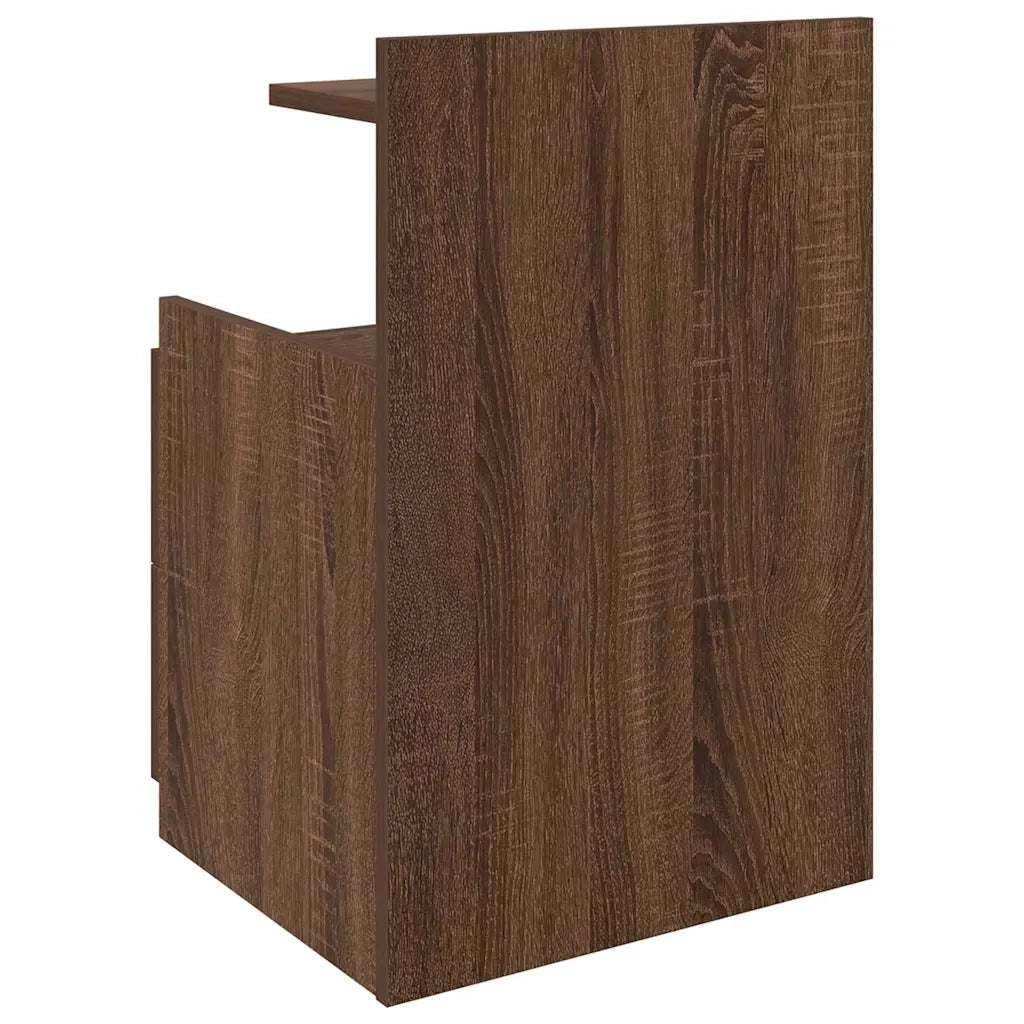 Comodini 2 pz con 2 cassetti in rovere marrone 40x36,5x62 cm 858645