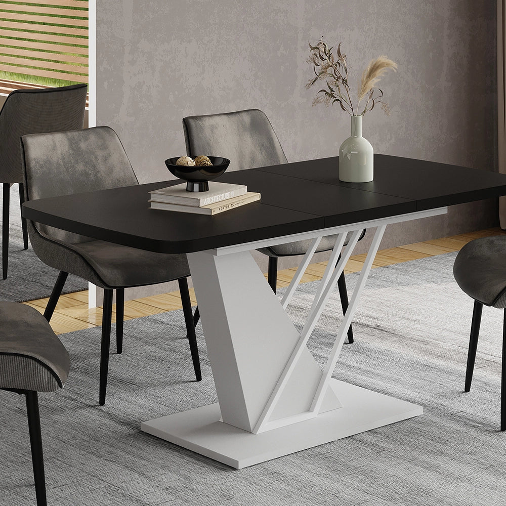 Vicco tavolo da pranzo allungabile Nero/bianco 120 x 80 cm estensibile