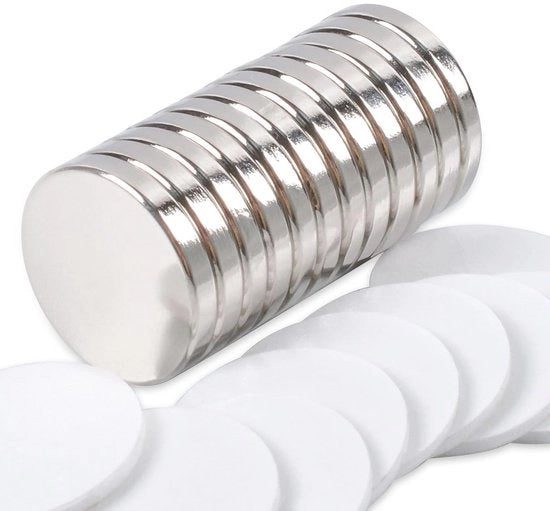 Magneti Neodymium adesivi a disco 18x3mm per frigorifero, progetti creativi e whiteboard - 12 pezzi