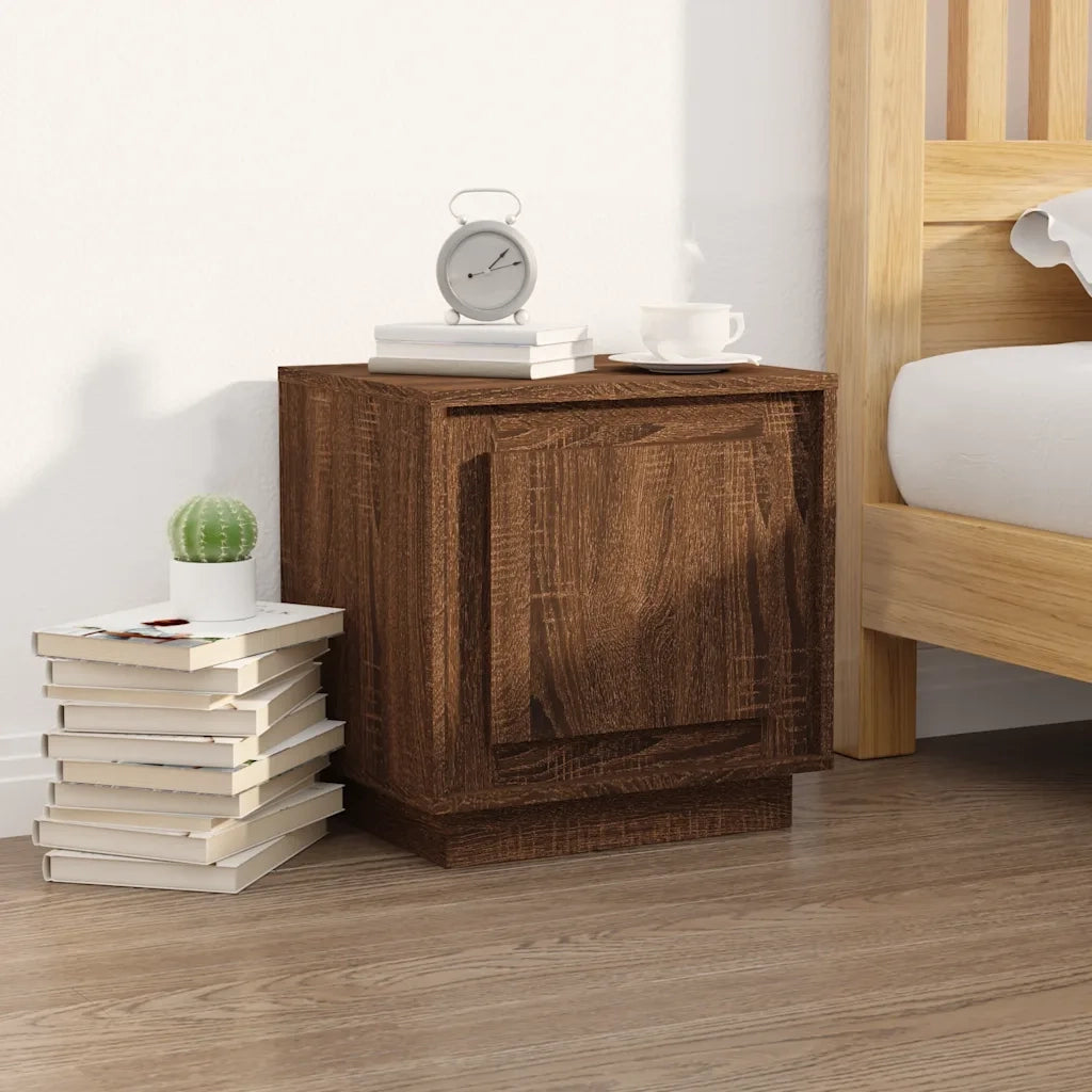 Comodini 2 pz-Set di 2 Tavolino da notte Rovere Marrone 44x35x45 cm in Legno Multistrato