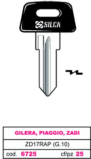 Silca CHIAVE PER AUTO ASC ZD17RAP (G.VAK 0) GILERA, PIAGGIO, ZADI 5.00 pz
