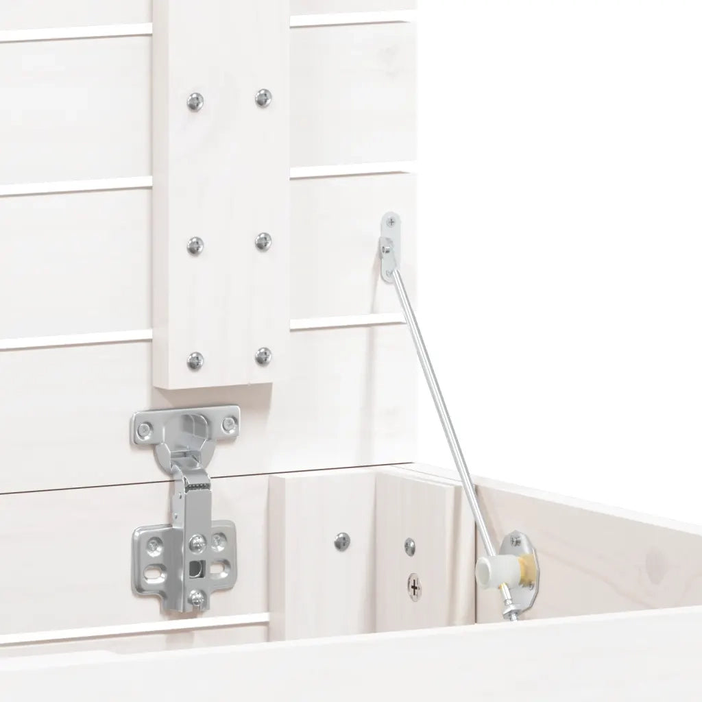 Cesto per Bucato Bianco 44x44x76 cm Legno Massello Pino