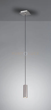 MARLEY SOSPENSIONE CILINDRO METALLO ACCIAIO D. 6CM 1 LUCE ATTACCO GU10