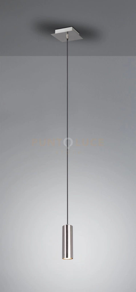 MARLEY SOSPENSIONE CILINDRO METALLO ACCIAIO D. 6CM 1 LUCE ATTACCO GU10