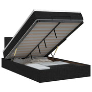 Letto ottomano con materasso Nero 120 x 200 cm Tessuto 3457565