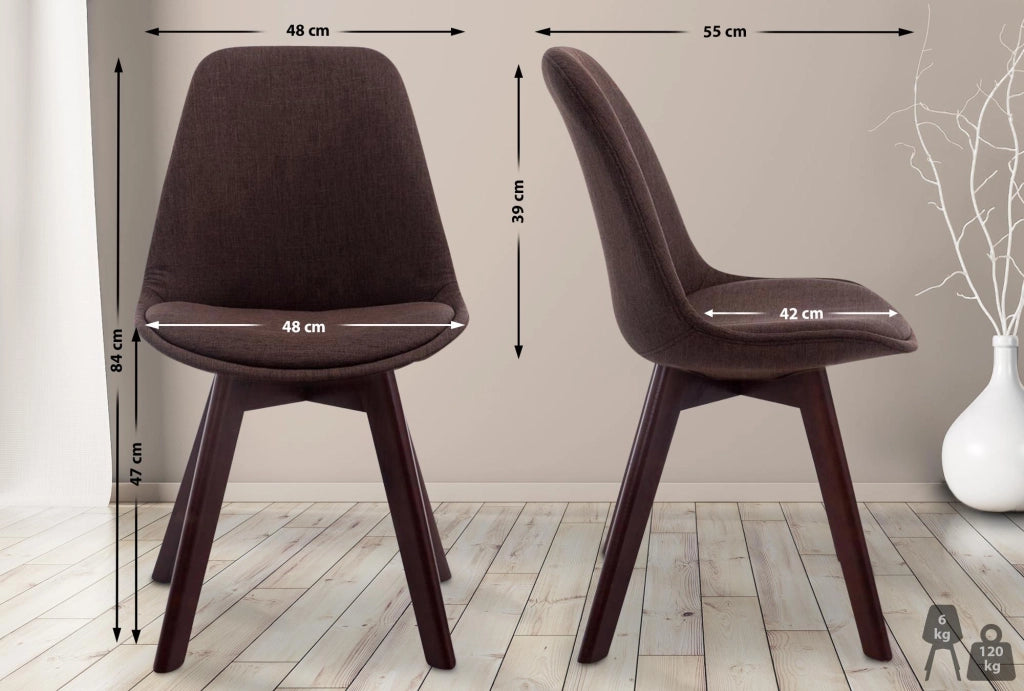 Sedia Borneo Tessuto V2 marrone,noce