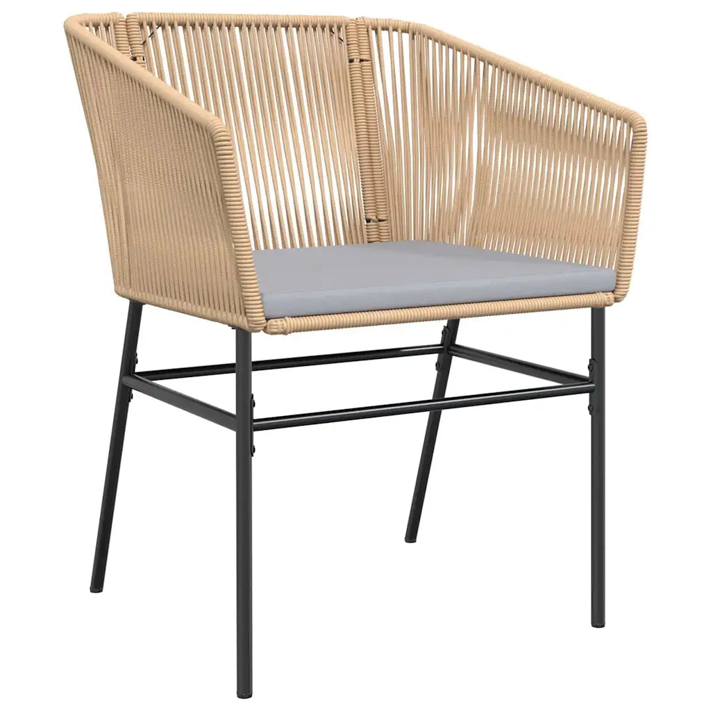 Set da Pranzo da Giardino 9 pz con Cuscini Polyrattan Vetro